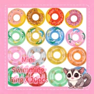 Sugar glider swimming ring, mini yellow duck donut, 3cm inner dia, pet bath & water play toy