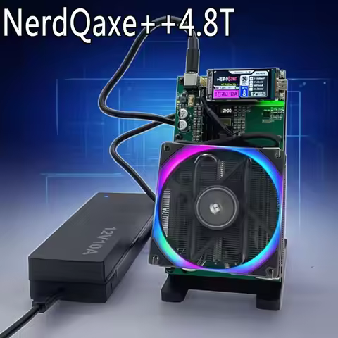 2025 Bitaxe NerdQaxe++ BTC Solo Miner 4.8T-5TH/S 80W 4XBM1370 ASIC Chip Open Source Bitcoin Crypto M