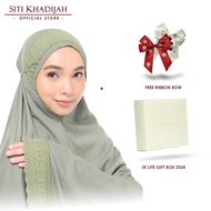 [Mother's Day] Siti Khadijah Telekung Signature Alanna in Ash Green + SK Lite Gift Box + Free Ribbon Bow