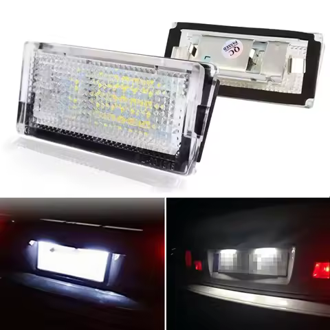 2PCS 18LED Number License Plate Light Lamp Cold White CANBUS Car No Error For BMW 3 Series E46 4D 19