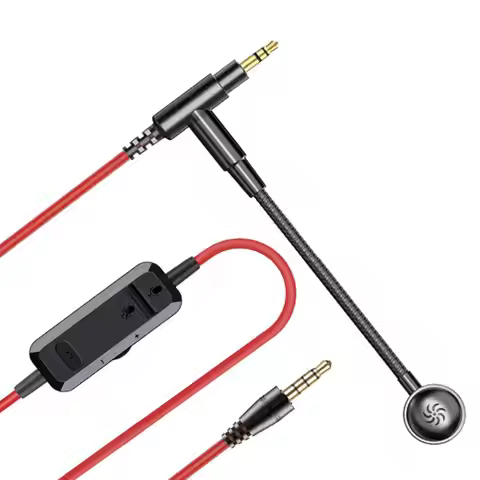 Oneodio 3.5mm Aux Audio Cable With Noise Cancelling Boom Microphone Volume Control Mic One-button Mu