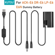 KUTENG ACK-E6 DR-E6 LP E6 E6N Dummy Battery USB Power Adapter Kit For Canon EOS 5D Mark III II 6D 7D 60D 70D 80D 90D R R5 R6 5DS