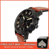 [ORIGINAL] [F BRAND] FS5241 Grant Chronograph Luggage Leather Men Watch Jam Tangan Lelaki