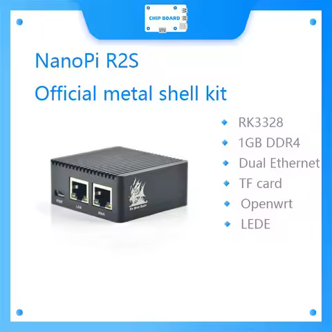 Nanopi R2S Oficial Metalen Shell Openwrt Systeem RK3328 Mini Router Dual Gigabit Poort 1Gb Grote Geh