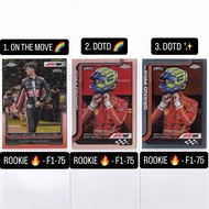 F1 Topps Chrome F1-75 (RAINBOW) Card - Oliver Bearman (Ferrari & Haas F1) - ROOKIE CARDS