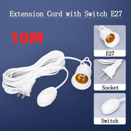 3/5/10M E27 Bulb Socket With Outlet Extension Cord With Switch Bulb Socket Ligh Bulb Extension