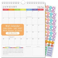 2026 Wall Calendar, 24 Monthly Wall Calendar, JAN 2026 - DEC 2027, 2026-2027 Calendar, Planner 2026-