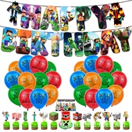 Fast shipping Minecraft Theme Balloons Party Decorations Happy Birthday Banner for Birthday Party Ne