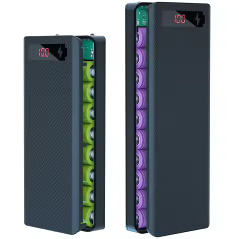 8/10*18650 Power Bank Battery Box Holder Portable Dual USB Type C Charge Shell for iPhone Xiaomi Hua