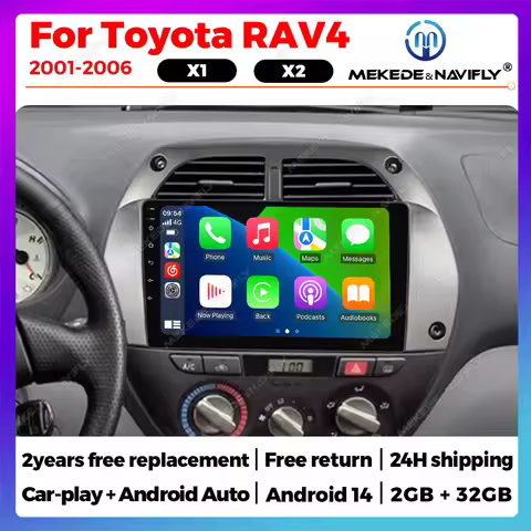 Android 14 Autoradio For Toyota RAV4 2 CA20 CA20W XA20 2001- 2006 Car Radio Multimedia Player GPS Wi