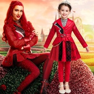 Descendants 5 Red Cosplay Costume Set Kids Girl Halloween Party Clothe