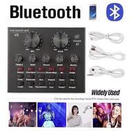 V8 Audio USB Headset Microphone Webcast Live Sound Card for Phone / Computer--(Bluetooth) (พร้อมส่งจากไทย)