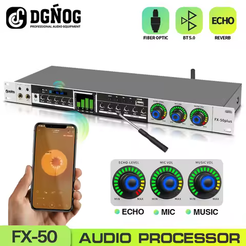 DGNOG Karaoke Processor Digital Audio Effect Processor Bluetooth Professional Sound Audio Echo Effec