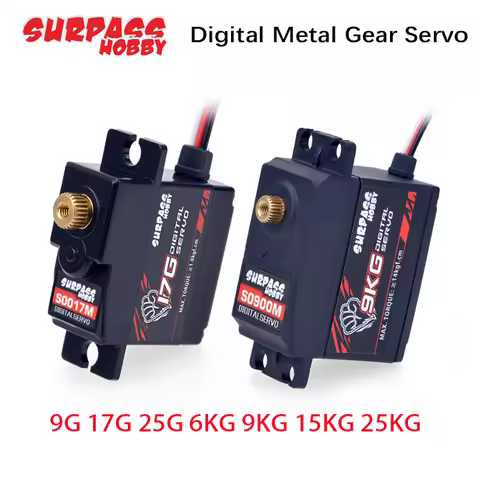 2Pcs HOT Override Digital Servo Mechanism Hobby 9G/17/25G 6/9/15/20KG Metal Gear Micro Servo For 1/8