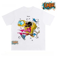 UNBR Men's casual T-shirt with SpongeBob hip-hop Funky prints.