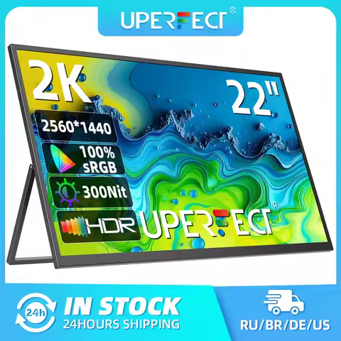 UPERFECT Large 22" 2K Computer Monitor 1440P QHD FreeSync Gaming Display with VESA USB-C HDMI IPS Sc