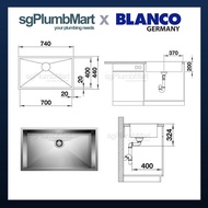 [Blanco Bundle] Blanco Quatrus 700-IU Stainless Steel Kitchen Sink + Blanco Sink Mixer (Mida-S XL / Mila-S)