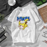 mybhaju pikachu x doraemon japanese animation zaman budak kartun t-shirt baju perempuan lelaki unise