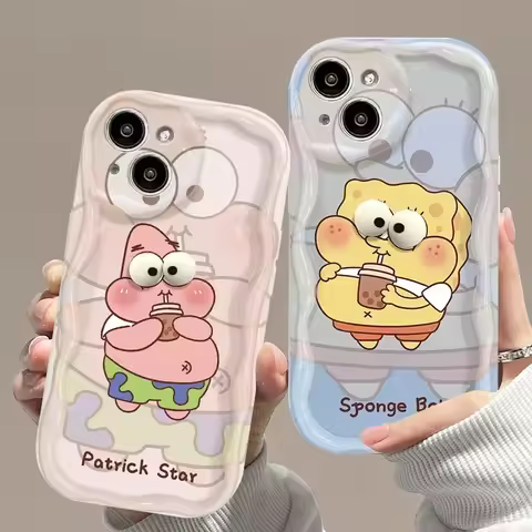 3D SpongeBobs Case for Samsung Galaxy S25 S24 S23 S22 S21 Ultra Plus S20 FE A73 A72 A71 A56 A55 A54 