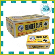 ∪ ✫ ▼ MGK BINDER CLIPS, COLOR: BLACK, 12 PCS/BOX