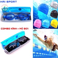 COMBO Korean swimming goggles Phoenix 203 + High quality 3D swimming cap - Fashionable swimming gogg