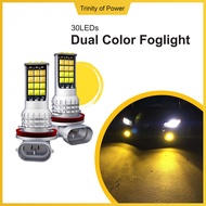 1PC 30LED Dual-Color Spotlight Foglamp H3 H7 H8 H11 9005 HB3 9006 HB4 P13W Yellow White Ice Blue
