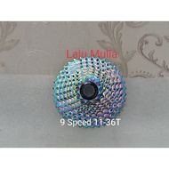 SPROCKET CASSETTE SLK 9 SPEED 11-36T RAINBOW
