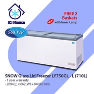 SNOW FREEZER / SNOW GLASS LID CHEST FREEZER LY750GL - L ( 710L ) / WITH INNER LAMP