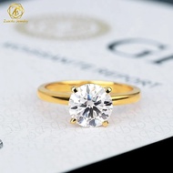 Industrial Precision Wholesale Price S925 4 Prong Wedding Ring Yellow Gold Plated 925 Sterling Silve