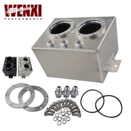 3L Dual Billet Aluminum Fuel Surge Tank / Surge Tank Without 044 Fuel Pump Silver / Black WX-TK84