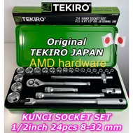 MATA SOCKET WRENCH SET 24 pcs 8-32 mm TEKIRO KAPUSI COMPLETE WRENCH FLEXIBLE RACHET HANDLE SOCKET BI