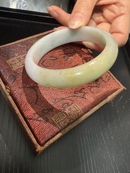 緬甸A貨黃加綠翡翠手鐲58+圈