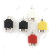 RCA Splitter 1 Male to 2 Female 1 femae 2RCA male Plug  Y 3.5mm RCA jack connectors Double AV Audio 