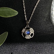 藍暈月光石 天然寶石 moonstone 月光石項鍊 蜂槽造型 純銀項鍊