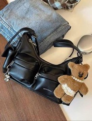 韓國多色SAMO ONDOH Pocket mug bag 腋下機車包單肩包 可調節斜挎包 小號/大號  黑色