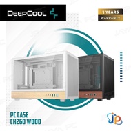 DeepCool CH260 Wood M-ATX PC CPU Case - Tempered Glass Casing