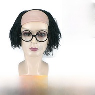 Einstein Wig Stage Performance Bald Head Full of Fluffy Hair Fake Hair Headwear for Role Play Cospla