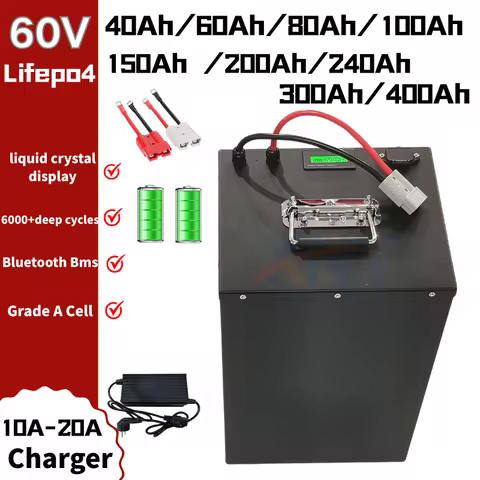 20S 60V 40Ah 80Ah 100Ah 150Ah 200Ah 240Ah 300Ah 400Ah Lifepo4 Battery for 3KW 6KW EV RV Motorcycle T