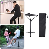 AARON1 Portable Tripod Stool Folding Chair, Adjustable Tripod Folding Walking Stick Tripod Stool, Folding Heavy Duty with Storage Bag Stick Adjustable Seat Camping Equipment