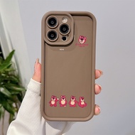 Multiple Strawberry Bears with White Borders Compatible for vivo Y17s Y27 Y36 Y12 Y12 Y20 Y50 Y21 Y91 Y15 Y51 Y91 Y22 Y16 Y27 Y22 Y93 Y95 Phone Case Silicon Anti-Fall Cover