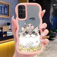 Casing For Samsung A24 Case Cesing Simulation kitten pattern Silicone wavy edge mirror Casing Casing