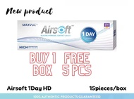 Maxvue Airsoft 1 Day HD Silicone hydrogel Clear daily disposable contact lenses (15 lenses OR 30 lenses/box)