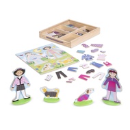 Melissa & Doug Best Friends Magnetic Dress-Up Wooden Dolls Pretend Play Set (78 pcs) - Dolls Dress-U