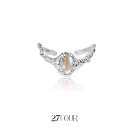 Moonbow 925 silver ring with moonstone size 8 to 19 - 27FOUR