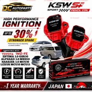 KSW S+ SPORT PLUG PENCIL COIL IGNITION COIL TOYOTA ESTIMA HARRIER ALPHARD VELLFIRE 3.0 1MZ-FE 2008-2
