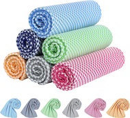 KEAFOLS Cooling Towels for Neck and Face 10 Pack, 40x12’’ Soft Breathable Sweat Towels, Microfiber S
