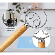[READY STOCK ] Hand Danish pastry whisk Stainless Steel/pengadun doh untuk pastry