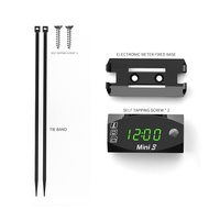 Motorcycle DC 10-14V 3 In 1 Digital Time Clock + Thermometer +Voltage Voltmeter Tester Battery Gauge