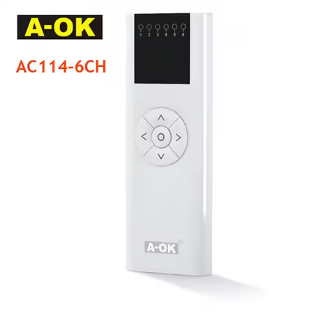 A-OK AC114 1/2/6/16 Channel Handheld Wireless Emitter for A-OK RF433 Curtian Motor/Tubular Motor Rem