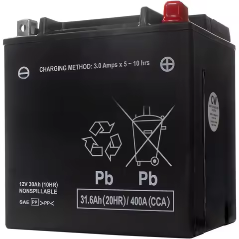 12V 30Ah AGM Rechargeable Battery for Sportsman, Scrambler, ACE, RANGER, RZR, Snowmobile, Slingshot 